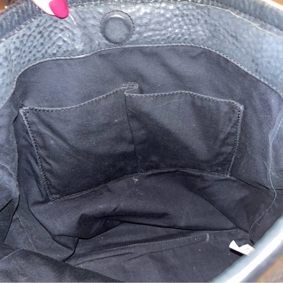 $468 Marc by Marc Jacobs Black Pebble Leather Two-Way Tote w/ Brown Trim - Picture 11 of 14